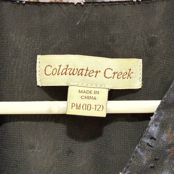 Coldwater Creek Sheer Floral Button Front Blouse Long Sleeve Women’s MP 10-12 - Picture 2 of 9